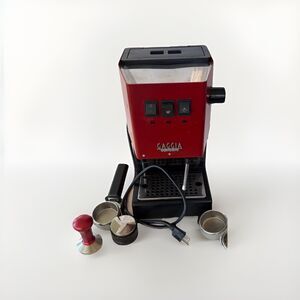 Gaggia Classic Espresso Machine SIN035R Red Excellent Condition w Portafilters